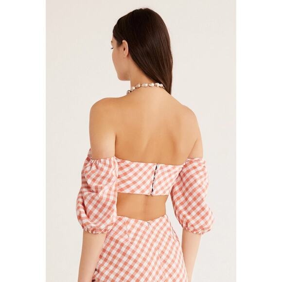 RUMER THE LABEL BISOU BRALETTE PUFF SLEEVE TOP SMALL NWT - Picture 2 of 7